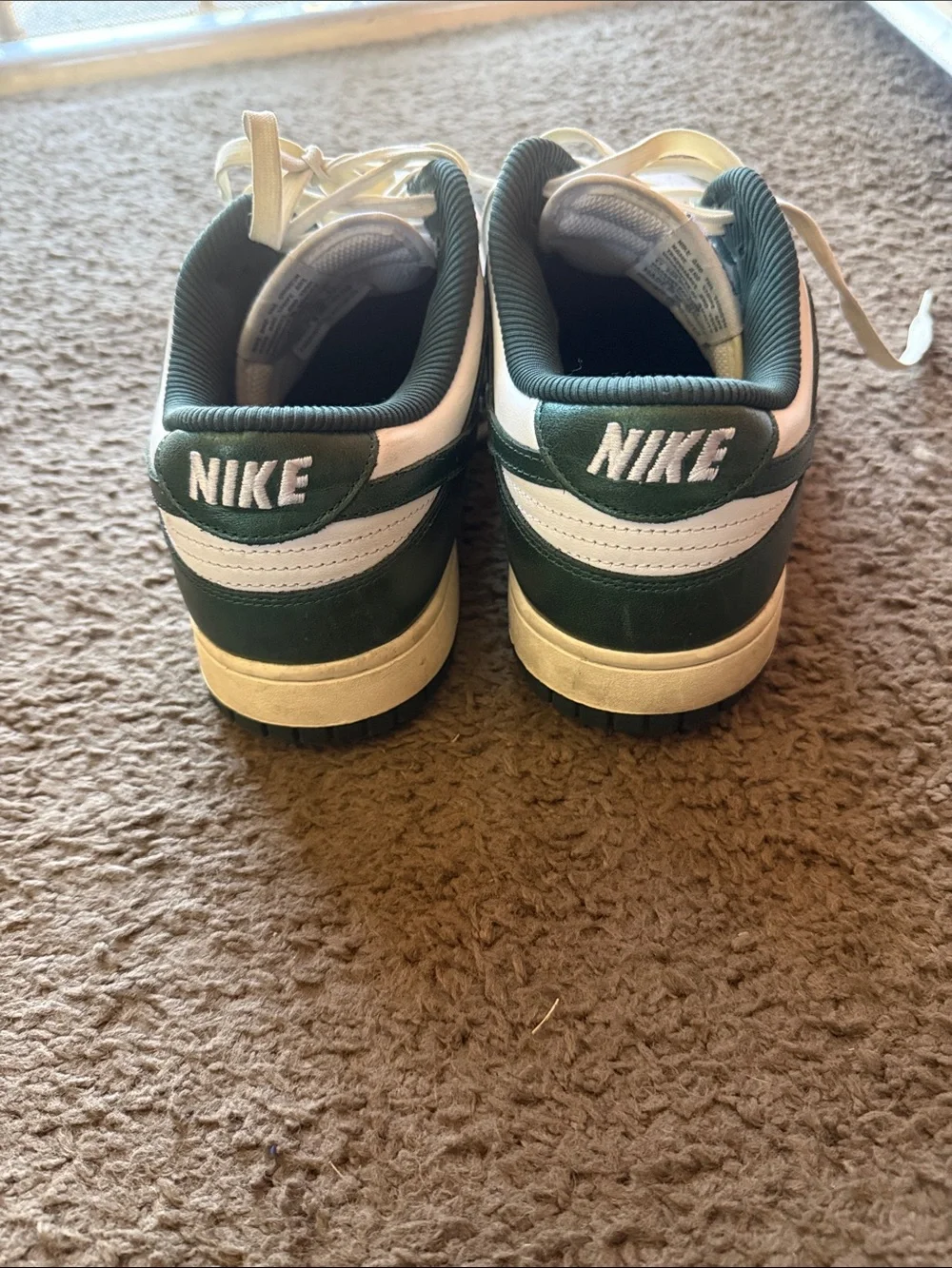 Nike Low-Top Sneakers in White and Dark Green